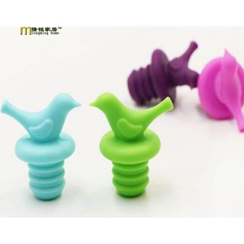 1PC LONGMING HOME Bird Design Silicone Wine Stopper Safety Bar Accessories Sealed Wine Bottle Stopper LB 274
