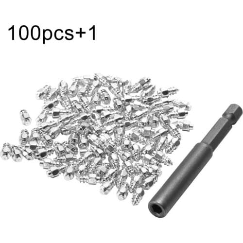 100pcs Tungsten 9 mm Tire Snow Chains Spikes Studs For Shoes ATV Car Motorcycle Tire 4x9mm Tyre Snow Chains Studs with Tool Kit