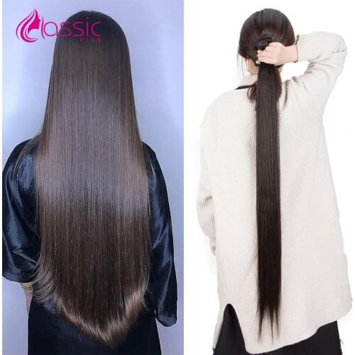 40 Inch Sleek Straight Hair Extensions Synthetic Braiding Hair 38 36 Inch Single Hair Bundles For Women Wholesale Hair Vendor