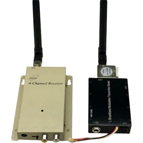 5W+ dual way video input 1.2G transceiver,1.2G CCTV transmitter DRONE transmitter,1.2G Video Audio FPV Transmitter Receiver