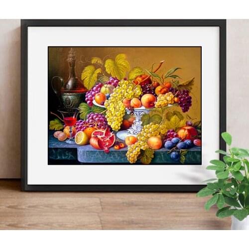 Fruit Diamond Embroidery Kitchen Wall Decor Diamond Painting Full Square Crystal Mosaic Picture of Rhinestone