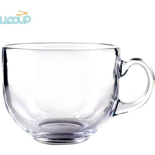 16oz Larger Glass Pot Fresh Style Transparent Breakfast Cup 480ml Eco-friendly High Temperature Resistance Milk Tea Coffee Mugs