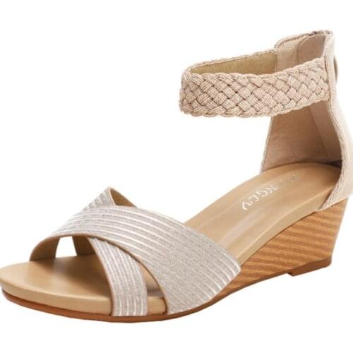 Wedge Sandals Fashion Female Open Toe Brand Quality Summer Women Sandals 5CM Wedge Heel Shoes Woman Gladiator Lady Shoes WSH3998