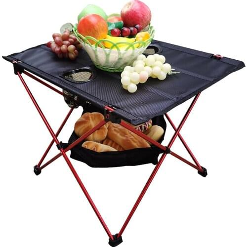 Camping Folding Table Aluminum Alloy Oxford Cloth Outdoor Multifunctional Portable BBQ Desk for Outdoor Hiking Picnic