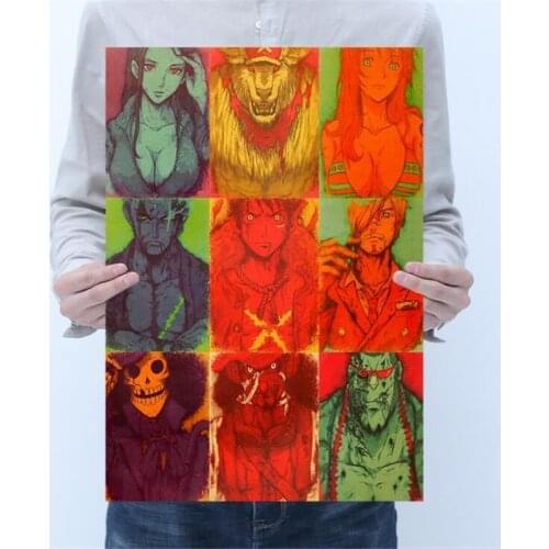 Classic Vintage Painting Anime Characters Poster Decoration Stickers Wall Decor Kraft Paper Home Decor Wall Sticker