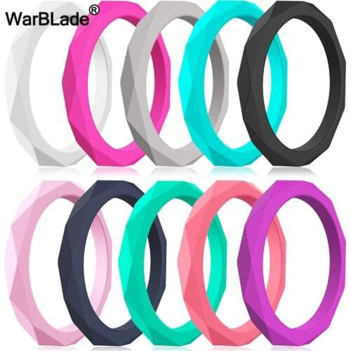 10pcs/set 13 style Food Grade FDA Silicone Rings For Men Women Wedding Rubber Bands Hypoallergenic Flexible Silicone Finger Ring