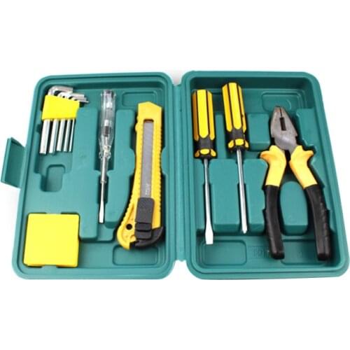 Multifunctional 12-piece Toolbox Household Tool Set Mixed Hardware Toolbox Dual-use Manual Maintenance Tool With Plastic Toolbox