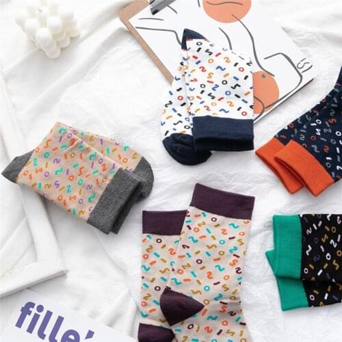 Occident Fashion Colorful Print Socks Women With Mushroom Spring Woman Socks Cotton Calcetines Mujer