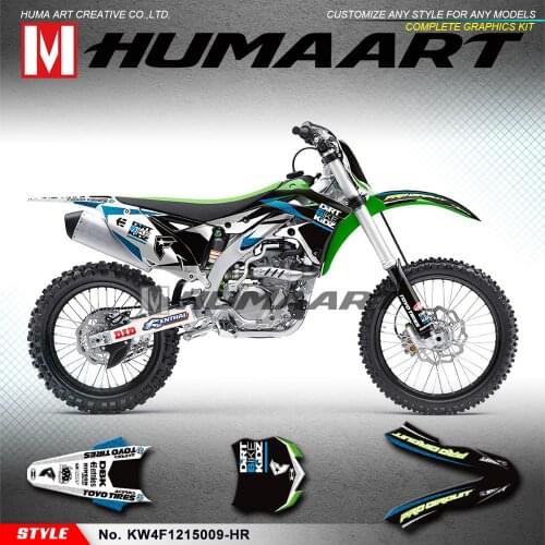 HUMAART MX Graphics Personalized Sticker Kit Motorcycle Deco for KX450F KXF450 KXF 450 2012 2013 2014 2015