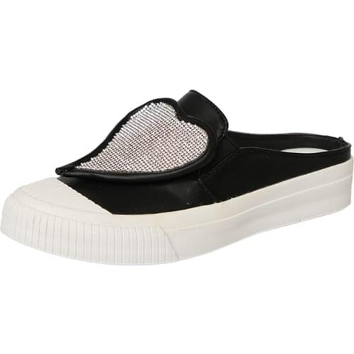 2021 new rhinestone womens shoes platform shoes womens Baotou half slippers womens summer sandals