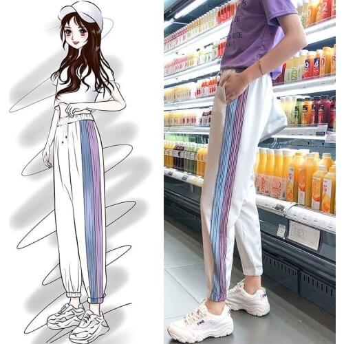 2021 New Fashion Casual Joggers Women Hip Hop High Waist Baggy Sweatpants Running Jogging Sport Pants Trousers Streetwear X47