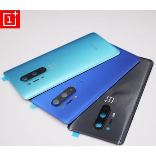 Original Oneplus 8 Pro Back Cover Glass Rear Door Housing Replacement Repair Parts For One Plus 8pro With Camera Lens + Sticker