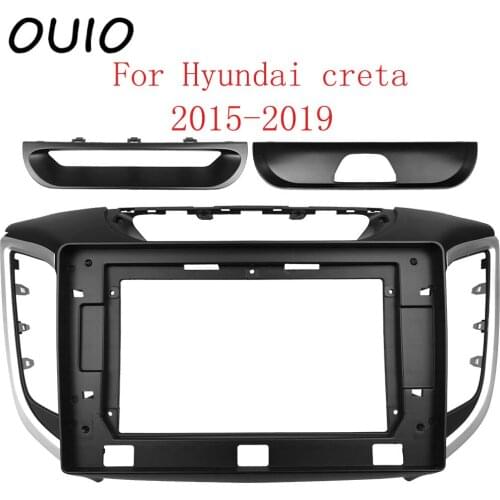 OUIO 10.1 inch car dashboard Double Din DVD frame decoration kit dashboard panel suitable for Hyundai creta 2015-2019 frame