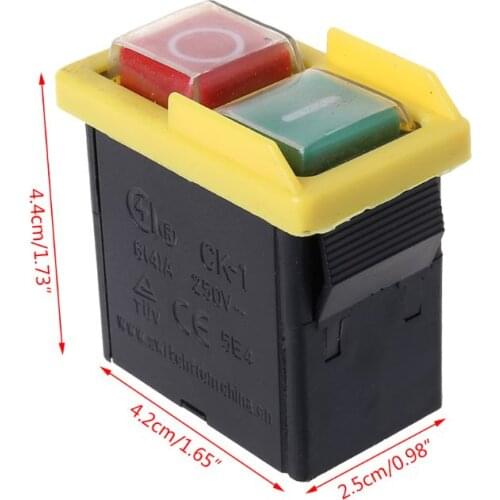 P15D 250V 6/4A Waterproof Electromagnetic Pushbutton Machine Saw Cutter Drill On Off