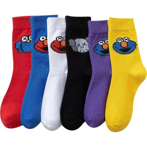 Casual Socks Cartoon 6 pair of set Street Characters Athletic Sport Socks Breathable for Children & Men