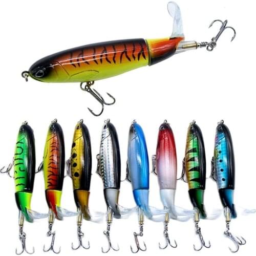 2pcs Jie Fish Force New Style Lures Bait 10 Cm 14cm Propeller Tractor Hard Bait Floating Pencil Fishing Supplies