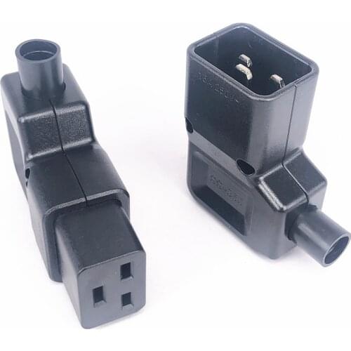 IEC320 Rewirable Socket PDU UPS 16A 250V, IEC320 C20 DIY Power Connector, Connet C19 Female Plug AC Adapter Black