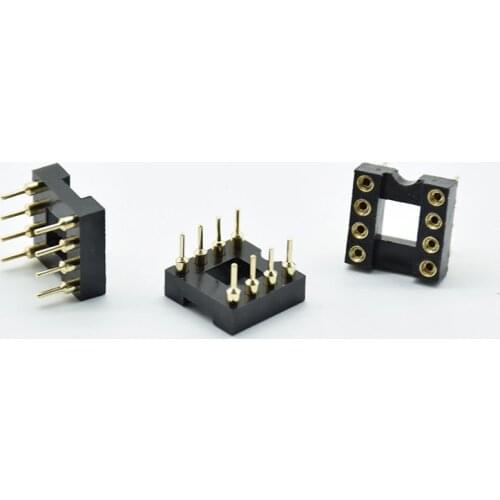 10pcs IC Sockets DIP8 8P Pins hole Round Hole Microcontrollers 2.54 PCB Connector DIP Socket Needle seat