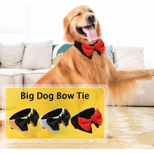 Adjustable Pets Dog Cat Bow Tie Pet Cotton Costume Necktie Collar For Big Dogs Puppy Grooming Accessories Black White Yellow S/L