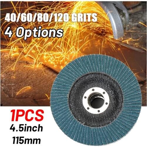 1Pc 125/115mm 4.5/5Inch Metal Sanding Flap Discs 40/ 60/80/120 Grit Grinding Wheels Blades For Angle Grinder