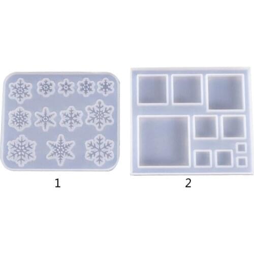 Silicone Molds Snowflake Square Jewelry Mold DIY Jewellery Making Accessories UV Resin Tool E56C
