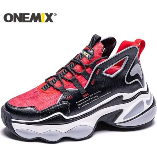 ONEMIX Sport Shoes Men Thick Sole Man Casual Fashion Wing Reflective Sneakers Height Increase Women Running Travel Shoes