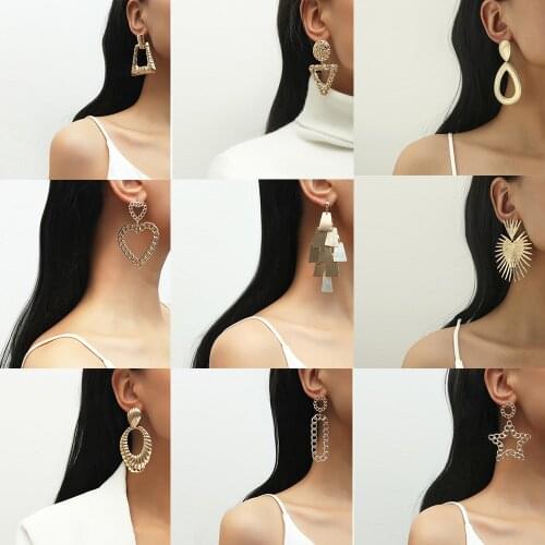 New Elegant Gold Color Big Star Earrings Statement Alloy Ocean Sea Star Stud Earrings for Women Jewelry Gifts Brincos