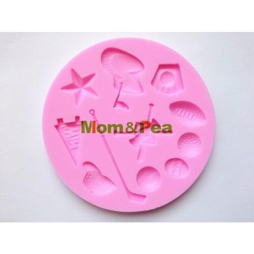 Mom&Pea 0170 Free Shipping Golf Shaped Silicone Mold Cake Decoration Fondant Cake 3D Mold Food Grade Silicone Mould