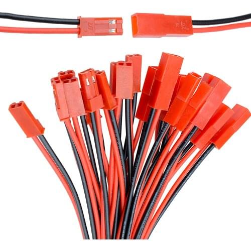 10 Pairs 100mm Male Female Connector JST Plug Cable For RC BEC Battery Helicopter DIY FPV Drone Quadcopter 10cm