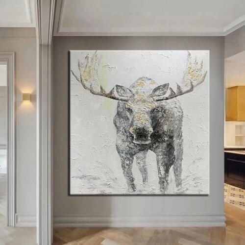 100% Art Hand Painted High Quality Modern Art Simple Cow Abstract Oil Paintings On Canvas Animal Oil Painting Frameless