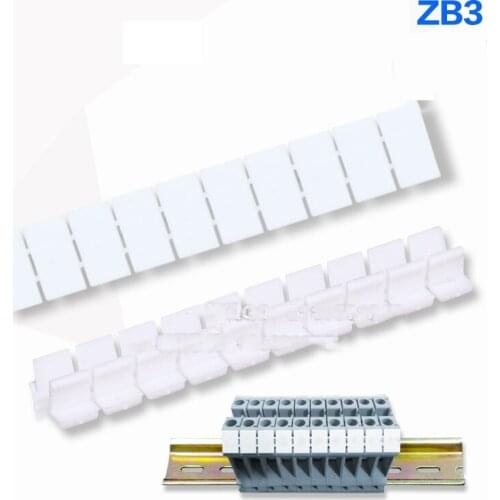 100pcs ZB3 blank Number MARKER MBK3/E-Z Din Rail Terminal Blocks Maker Strips Label Connectors & Terminals Terminal ZB3