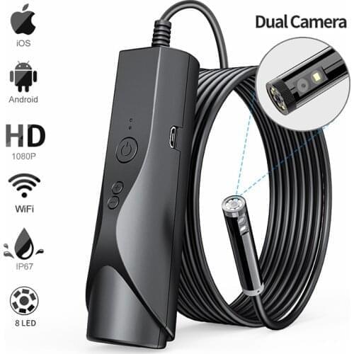 2MP 1080P 8mm dual Lens WIFI Endoscope Inspection Borescope Double Camera Otoscope Handheld Microscope Camera