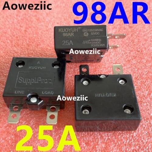 2Pcs KUOYUH 98AR 25A Breaker Automatic Reset Overcurrent Overload Protector Motor Protection Switch Leakage Protector Fuse