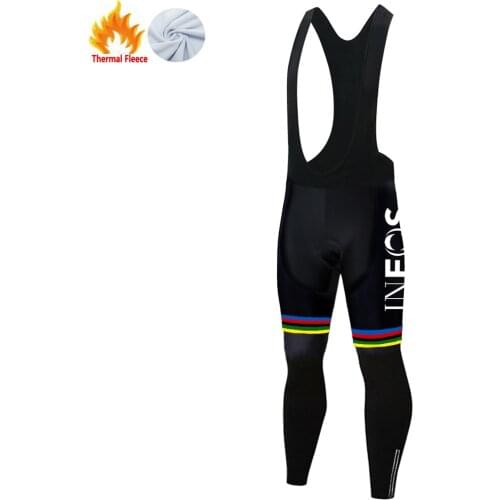 2019 rainbow Winter Fleece Thermal Men ineos pantalon ciclismo Cycling Long Pants triathlon Outdoor Bicycle Wear bib Pants