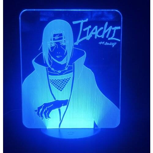 Naruto Uchiha Itachi Figure 3d Light LED 7 /16Colors Change Night Light Home Bedside Decorative Lamp for Bedroom Child Xmas Gift