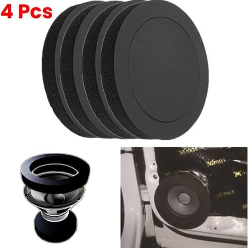 4 PCS 6.5" Inch Car Universal Speaker Insulation Ring Soundproof Cotton Pad Bass Door Trim Sound Audio Speakers Self Adhesive
