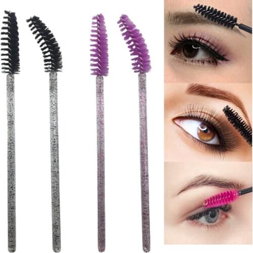 50pcs Eyelash Extension Disposable Eyebrow Brush Mascara Wand Applicator Spoilers Cosmetic Brushes Makeup Tool Accessory Supply