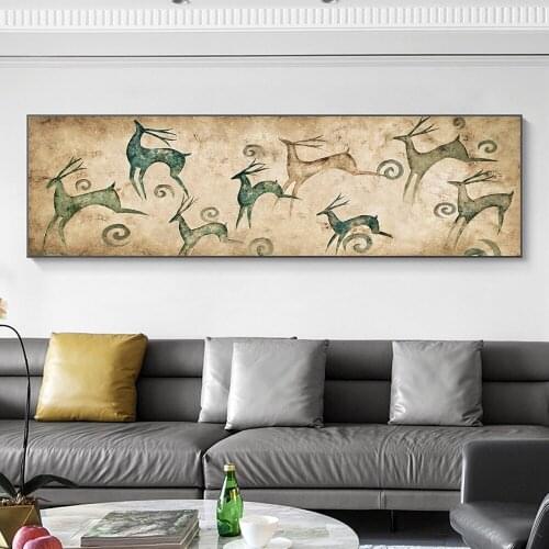 Abstract Deer Canvas Paintings Nordic Wall Art Prints Poster Living Room Decor Decorative Paintings On The Wall Home Decor