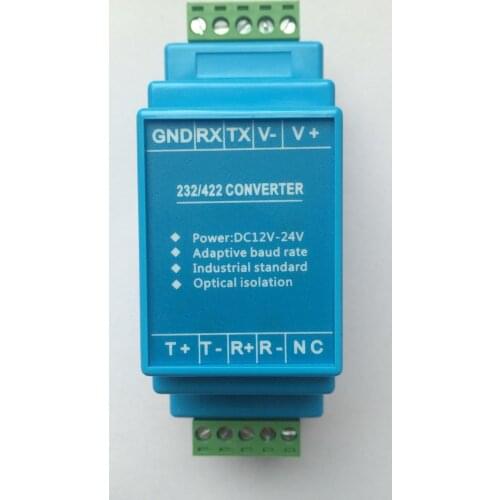 Active photoelectric isolation, RS232 to RS422 converter, adaptive baud rate guide, isolation
