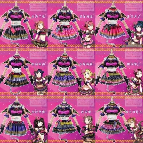 Anime! Lovelive!Sunshine!Aqours Ruby Dia Kanan All Members Little Devil Lovely Dress Uniform Cosplay Costume Halloween Suit