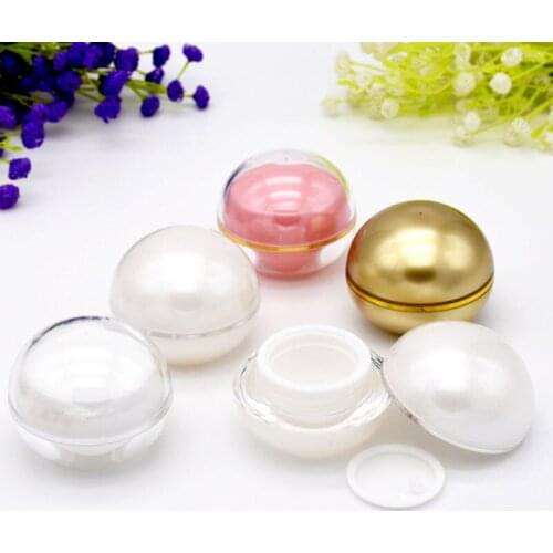 New 10ml Empty Sample Cosmetic Cream Jar Pot Luxury Acrylic Ball Shape Lotion Mask Lipgloss Makeup Products Packaging 100pcs/lot