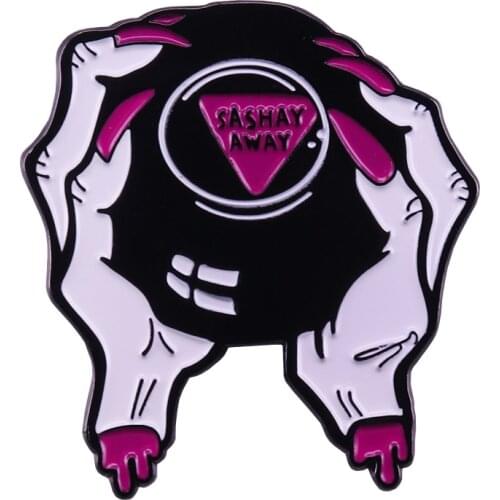 Sharp hand and crystal ball pin Sashay away enamel pin Rupaul drag race brooch