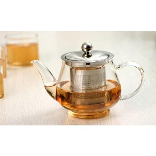 400ml Handmade Teapot With Filter Heat Resistant Glass Tea Pot Infuser Stainless Steel Kettle Wholesale Tea Pots Drinkware