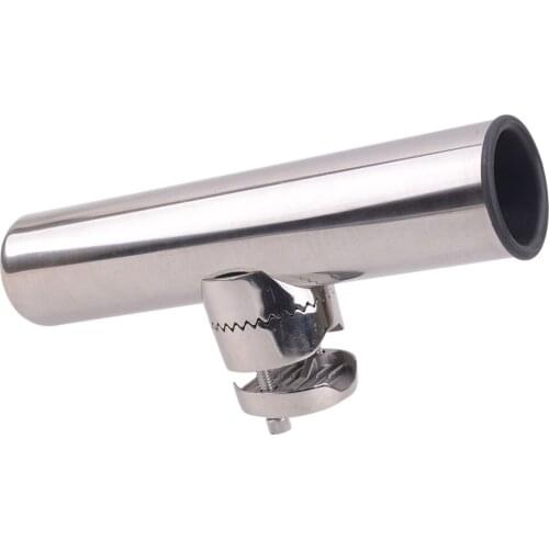 Fishing Rod Holder Clamp Bracket Accessories For Boat With 1-1/4'' to 2" Rail Fishing Silver Stainless Steel