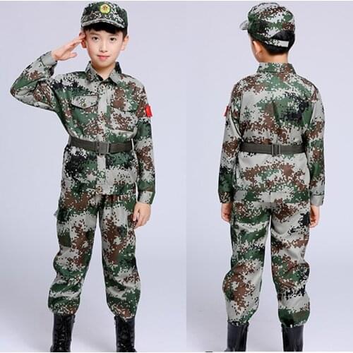 Childrens Camouflage Uniforms Role-playing Military Suits for Teenagers Summer Camp Party Costumes Carnival Childrens Day