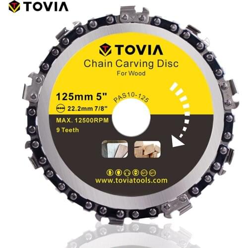 4.5/5 Inches Wood Carving Disc Chain Saw Disc Saw Blade Chain Disc For Use With 4 -1/2 Angle Grinder woodworking Tool