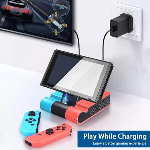 Nintendo Switch Charger Dock Stand Station Holder Switch Foldable Charger With USB 3.0 and 4K HDMI-compatible Port For TV games