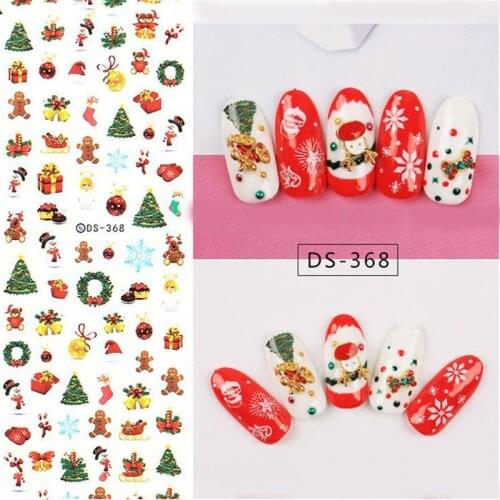 Christmas Snowman Tree Boots Bells Deer Water Transfer Nail Art Sticker Decal Slider Manicure Wraps Tool Tips Women Nail Art