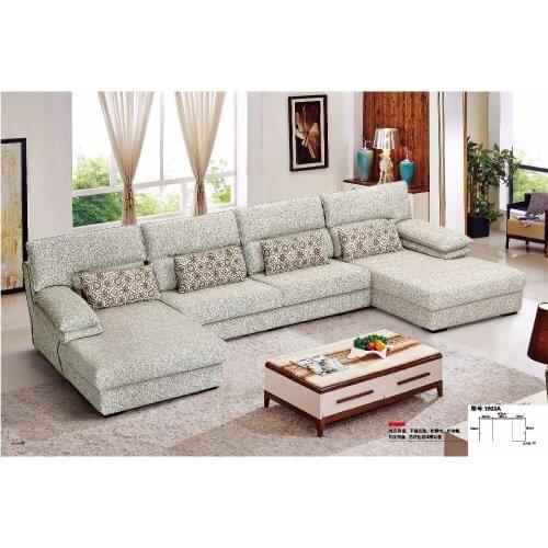LDM1803A Modern simple style living room furniture sectional sofa set U shape fabric soft comfortable sofa set