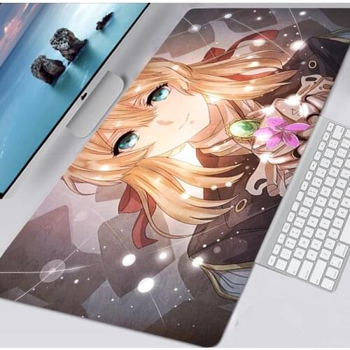 Anime Violet Evergarden Mousepad Gaming Accessories Non-slip Mouse Pad Gamer Girl Mausepad Tappetino Mouse 90X30 Tapis De Souris